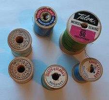 Vintage Thread Corticelli Clark's  Coats Talon Lot of 6 Wooden Spools of Thread
