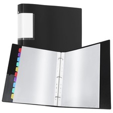 60 Pocket Binder with Plastic Sleeves for Letter/A4 11" x 8.5", Black