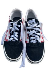 Size 6 - VANS Ward Checkerboard - Tango Red