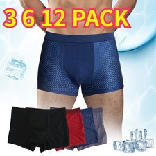 12 PACK Bamboo Men's Underwear Boxer Shorts Set Breathable Underpants Men Briefs