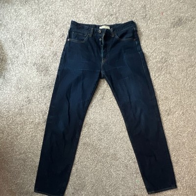 Levi's Made & Crafted Men's Blue Dark Wash Straight Denim Jeans Button Fly
