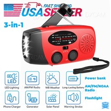 Solar Radio Hand Crank LED Flashlight Multifunctional Emergency Camping