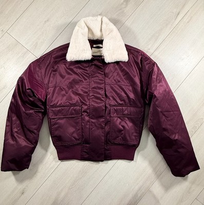 Universal Thread Women's Water-Resistant Burgundy/Red Bomber Jacket Size Small