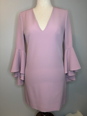 Milly Nicole Italian Cady  Bell Sleeve Mini Dress Petal Pink Dress Size 8