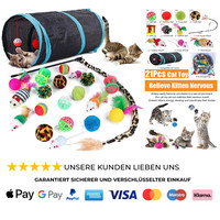 21 StüCke Katzenspielzeug Set Katzentunnel Interaktives Katzen Spielzeug