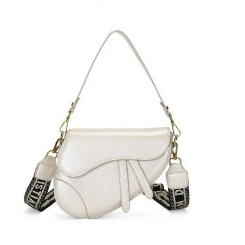 New Women Leather Shoulder Bags Underarm Bag Saddle Shape Pendant Crossbody Bag - Bild 37 von 51
