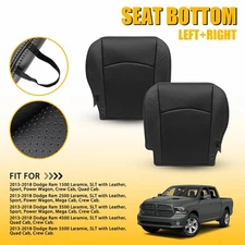 2x For 2013-2018 Dodge Ram 1500 2500 3500 4500 Front Bottom Seat Cover Black EXV