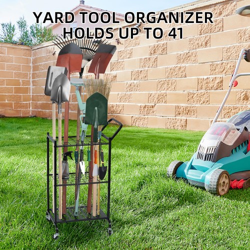 RANXFLOAT Garden Tool Organizer with Wheels, Yard Tool Tower Rack for Garage ... - Picture 7 of 7