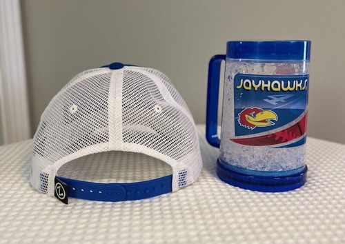 NCAA 1 KU Kansas University Jayhawks BUNDLE Freezer Mug &baseball basketball hat - Picture 4 of 8