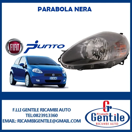 Fiat Grande Punto 199 Headlight H4 PB Black Electric Adjustment Right