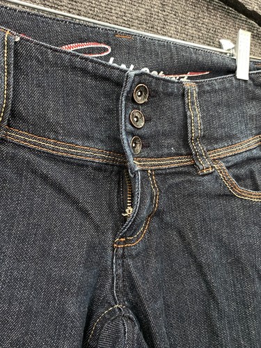 EDC by Esprit Five Womens Size 29 Flared Jeans Dark Blue Denim Low Rise Y2K - Picture 4 of 18