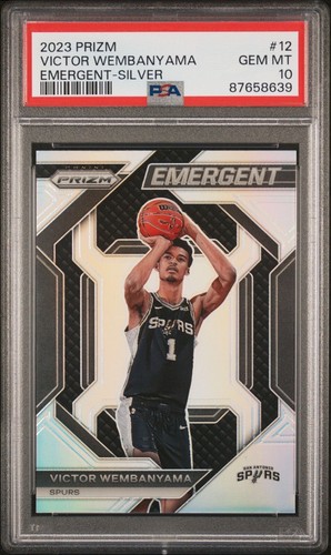 PSA 10 Victor Wembanyama Silver Rookie 2023-24 Panini Prizm Emergent Spurs RC