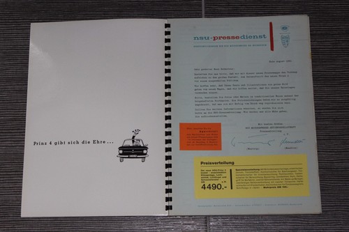 (31A) Katalog Presseinformation NSU Prinz 1961 - Bild 3 von 8