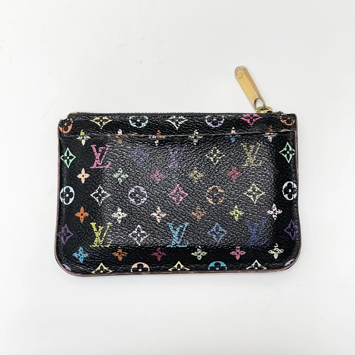 Louis Vuitton Black Monogram Multicolor Pochette Cles Key Pouch