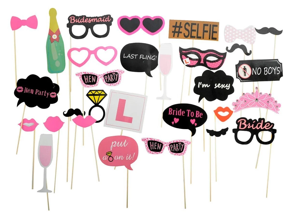 Hens photo booth deals props