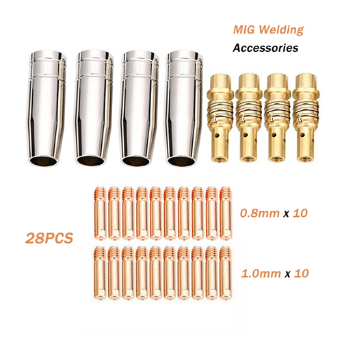 Kit 20 Pezzi Ugelli Per Torcia MIG Saldatore – Consumabili Per MB15, ML1500, G15 – Punte M6 0,8mm E Coniche - 2