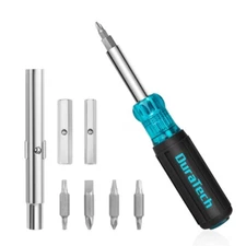 DURATECH Multi Bits Screwdriver 11-in-1 Screw Driver Nut Driver Set S2 Steel Bit