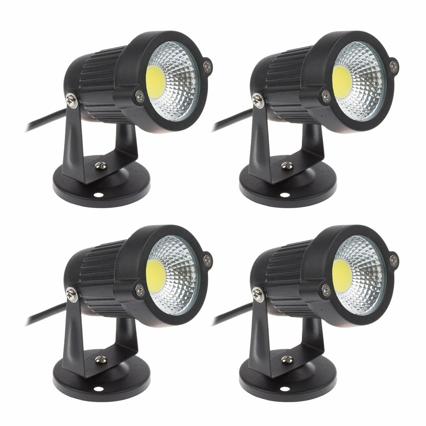 Faretti a LED da Giardino Esterno IP65 5W 220V Bianco freddo(set da 4)