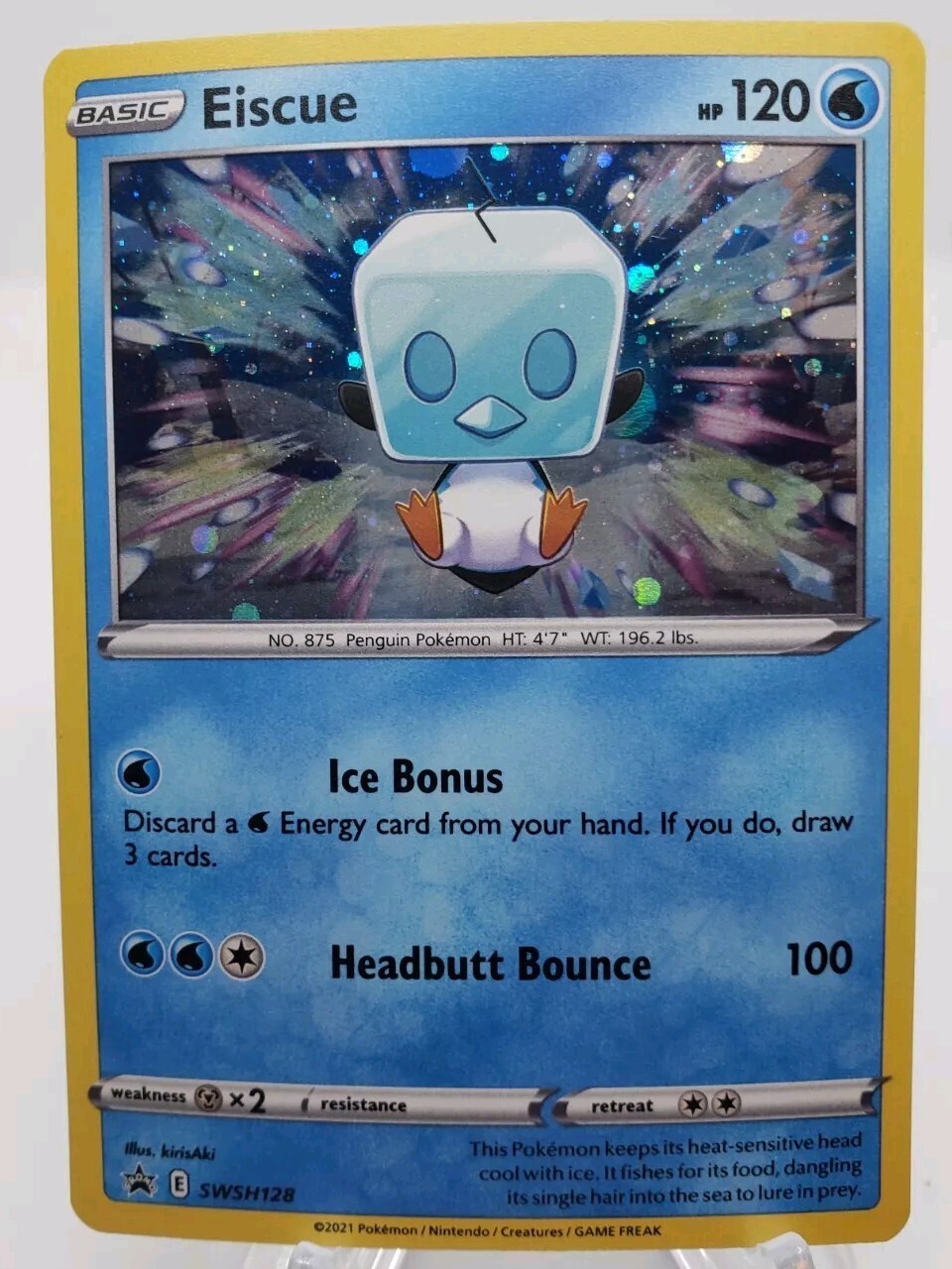 Eiscue Pokémon TCG  SWSH128 Black Star Promo Holo Evolving Skies  NM