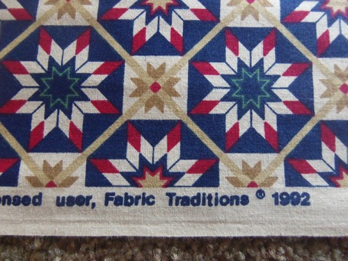VTG FABRIC QUILT STARS MARTI MICHELL 1992 1YD 45"wide RED BLUE AND GOLD - Picture 2 of 5