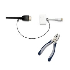 Patented Pre-Assembled Adapter Ties - Anti-Theft Cable Locks for Tools, Dongl...