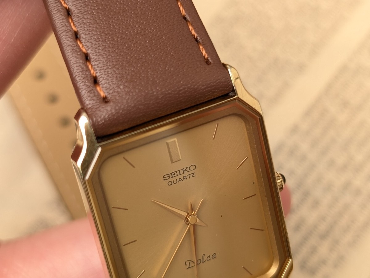 SEIKO Dolce 7731-5210 Gold Quartz Tank Men's Watch Vintage 24mm | eBay