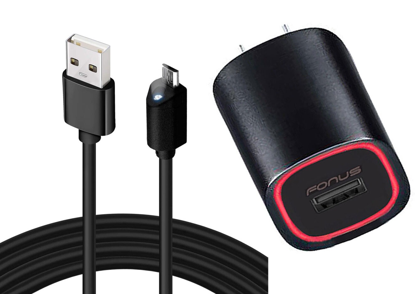 2.4A Home Charger 6ft Long Cable Micro USB Wall Power Adapte