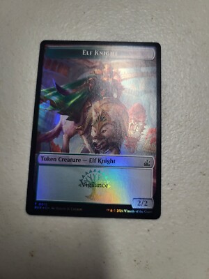 FOIL - MTG Elf Knight   Bird Illusion Double-Sided Token - Ravnica Remastered NM