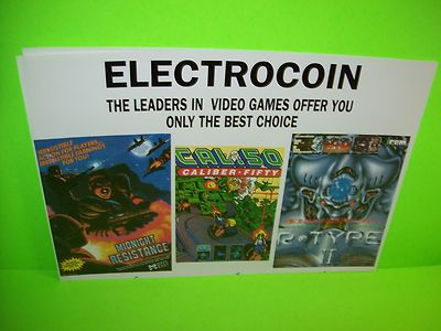 R Type II Puzznic Cal 50 Original NOS 1989 Video Arcade Game Flyer Electrocoin