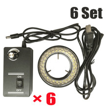 6-Set 60-LED Adjustable Ring Light illuminator Lamps For STEREO ZOOM Microscope