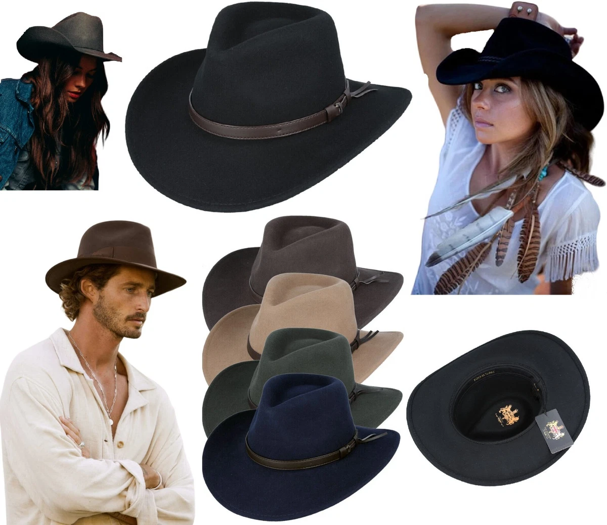 Western Style Cowboy Hat, Women Hat for Costume Accessories