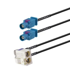 Dual Fakra Female B to Dual Fakra Male Z Y Type Cable for Radio Antenna 30cm 12"