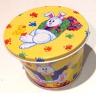 Vintage 2-piece Miniature Easter Bucket with Bunnies, Handle, and Lid — photo 2