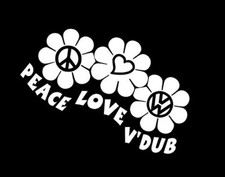 Peace Love Dub Flower Vinyl Decal Sticker  Cars Trucks Vans Walls Laptops Cups