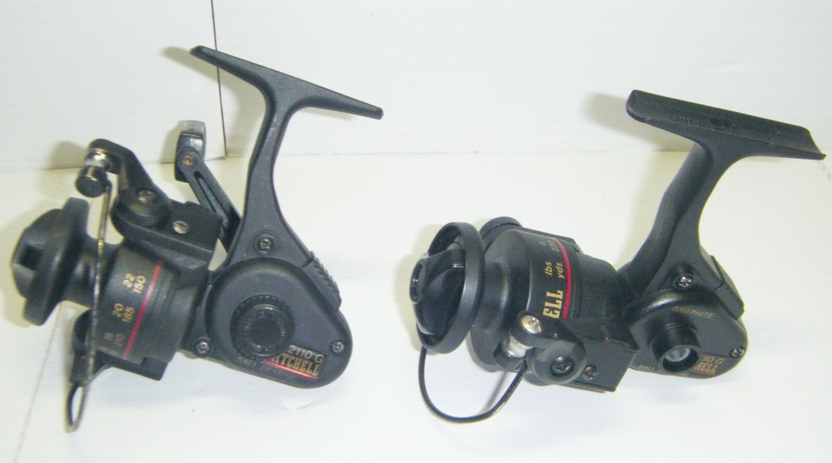 2 Vintage Mitchell 2110 G Ultra Light Spinning Reels - 1 For Parts