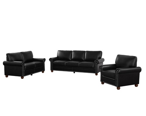 Classic Faux Leather Sofa Upholstered Couch with Nailhead Trim Removable Cushion - Picture 194 of 206