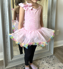 Child Small Pink Ballet Tutu Leotard Sz Dance Recital Sequins by Little Stars