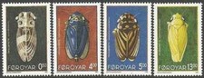 Timbres Insectes Féroé 268/271 ** (77280DM) - cote : 12 €