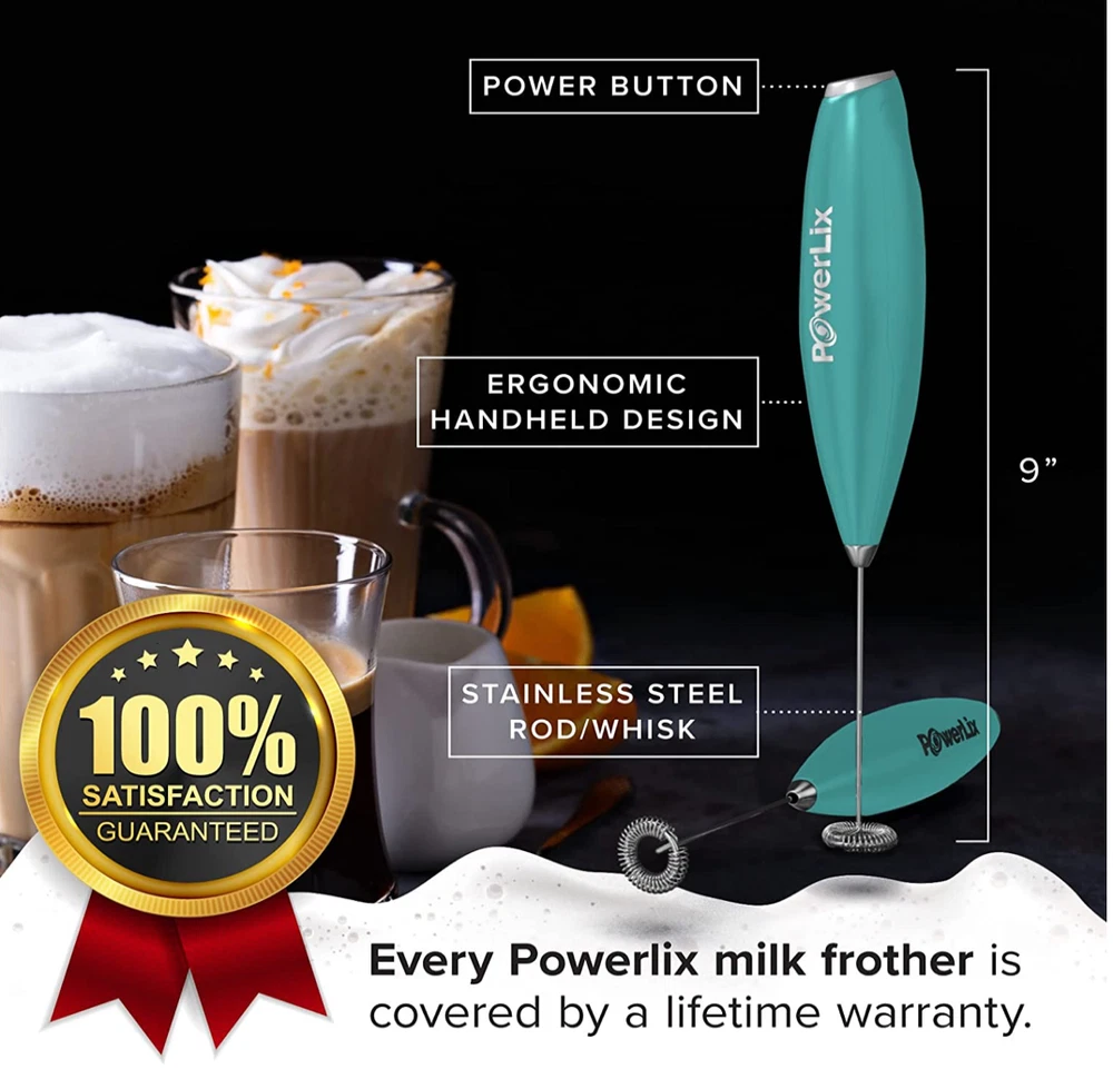Milk Frother No-Stand Handheld Battery Operated Electric Foam Maker Stainless