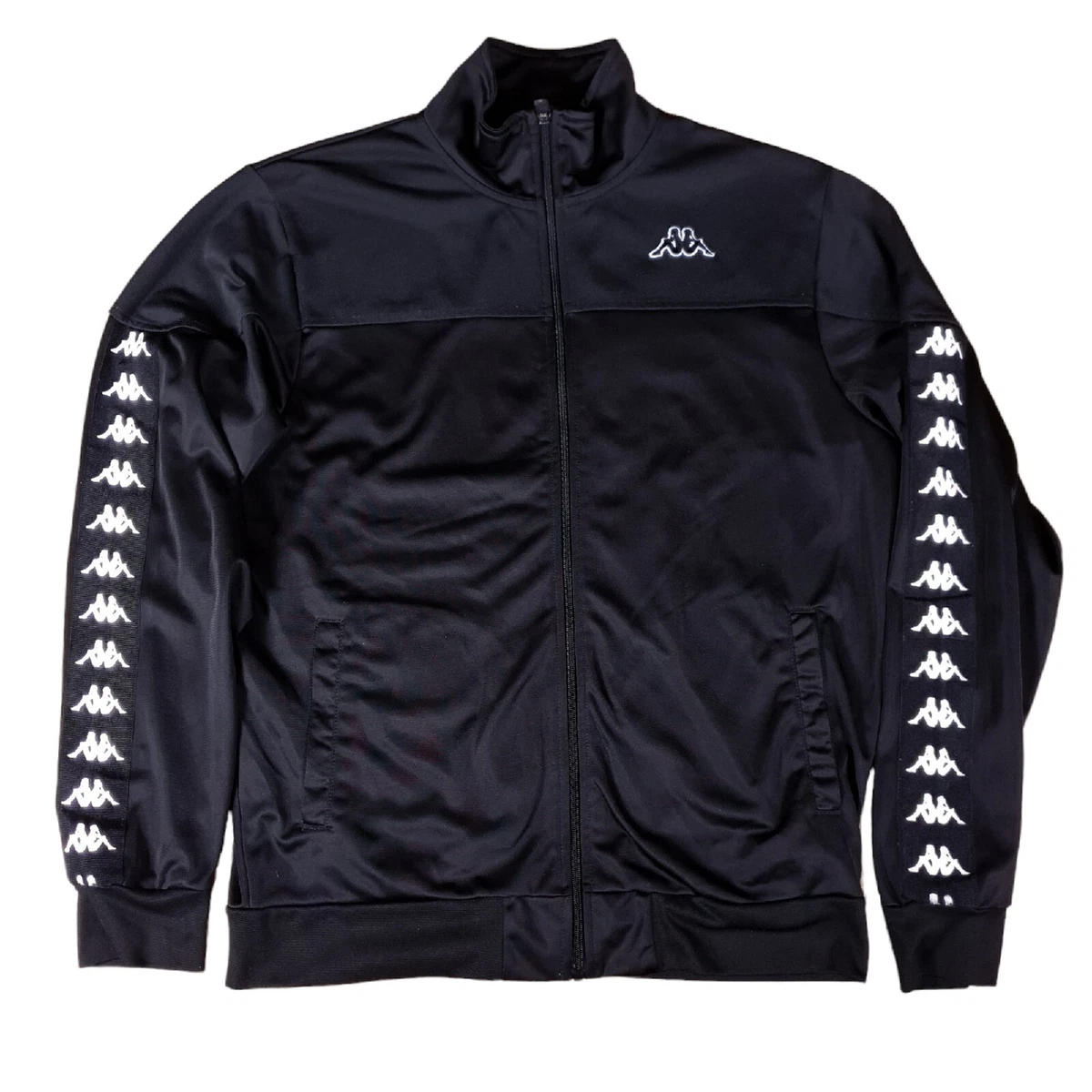 Mens Vintage Kappa Track Jacket XL Gray Logo 90s Full Zip Up Repeat Logo |  eBay