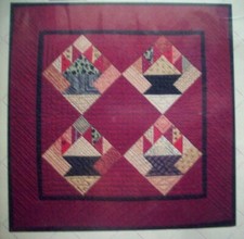 Hattie's Baskets pieced block wall quilt pattern