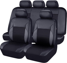 1 Cubre Asientos Para Autos Forro De Carro Covertores Carros Cuero Negro Fundas