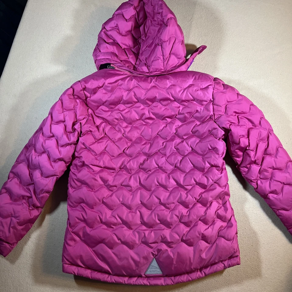 L.L. Bean Jacket Girls Magenta Pink Down Puffer Large 14-16 Downtex READ - Image 2 of 4