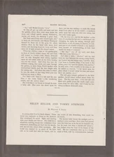 1897 HELEN KELLER Magazine ARTICLE Pages~TOMMY STRINGER~William T. Ellis