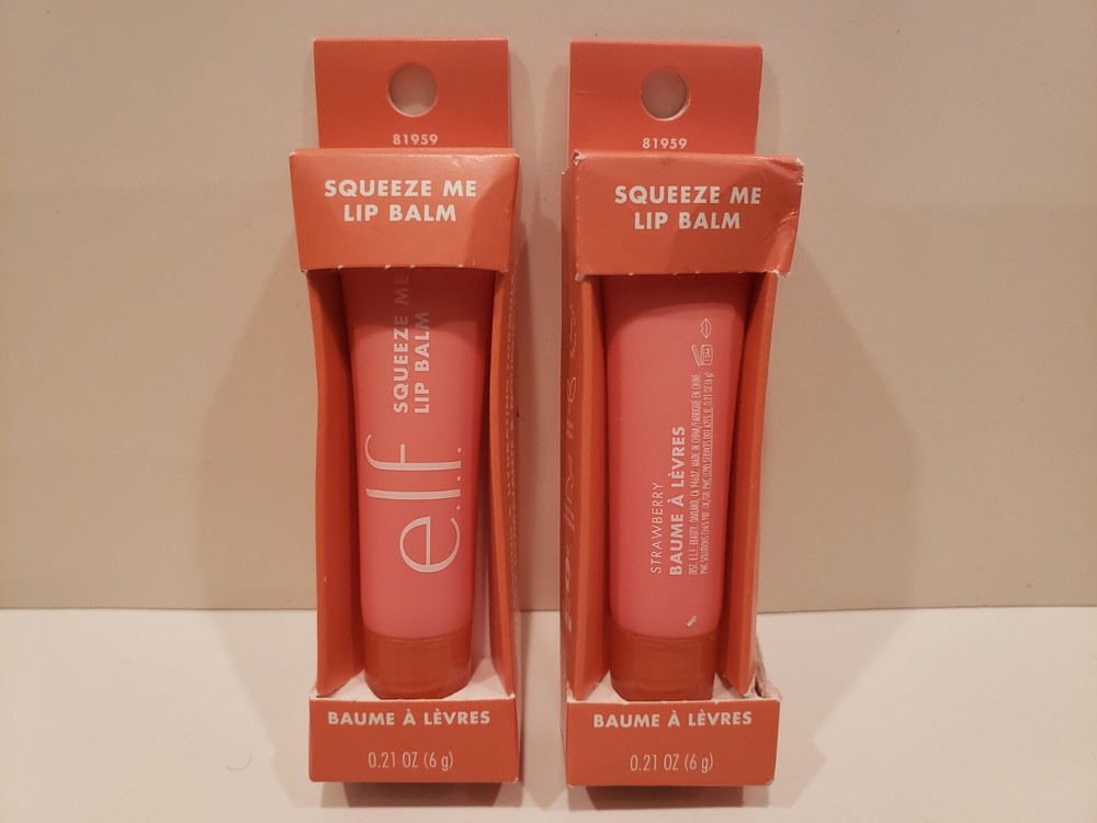 NYX - Lot Of 2 - Squeeze Me Lip Balm - Strawberry - 0.21 Oz - NIB