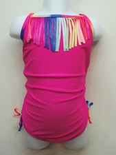 SO Pink Fringe One-Piece Swimwear Little Girls Toddler XXS 4 , XS 5/6