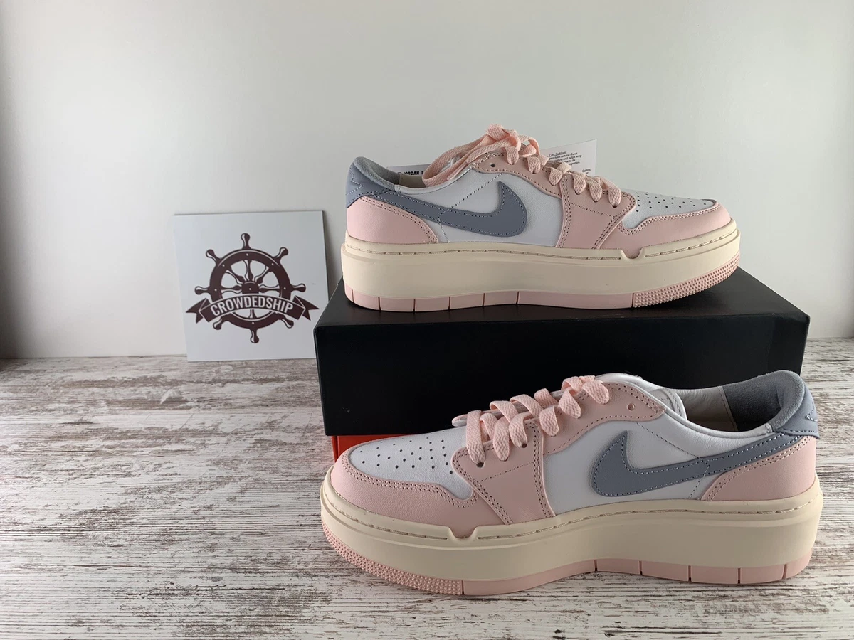 AIR JORDAN RETRO 1 ELEVATE LOW CASUAL SHOES GREY GUAVA ICE DH7004
