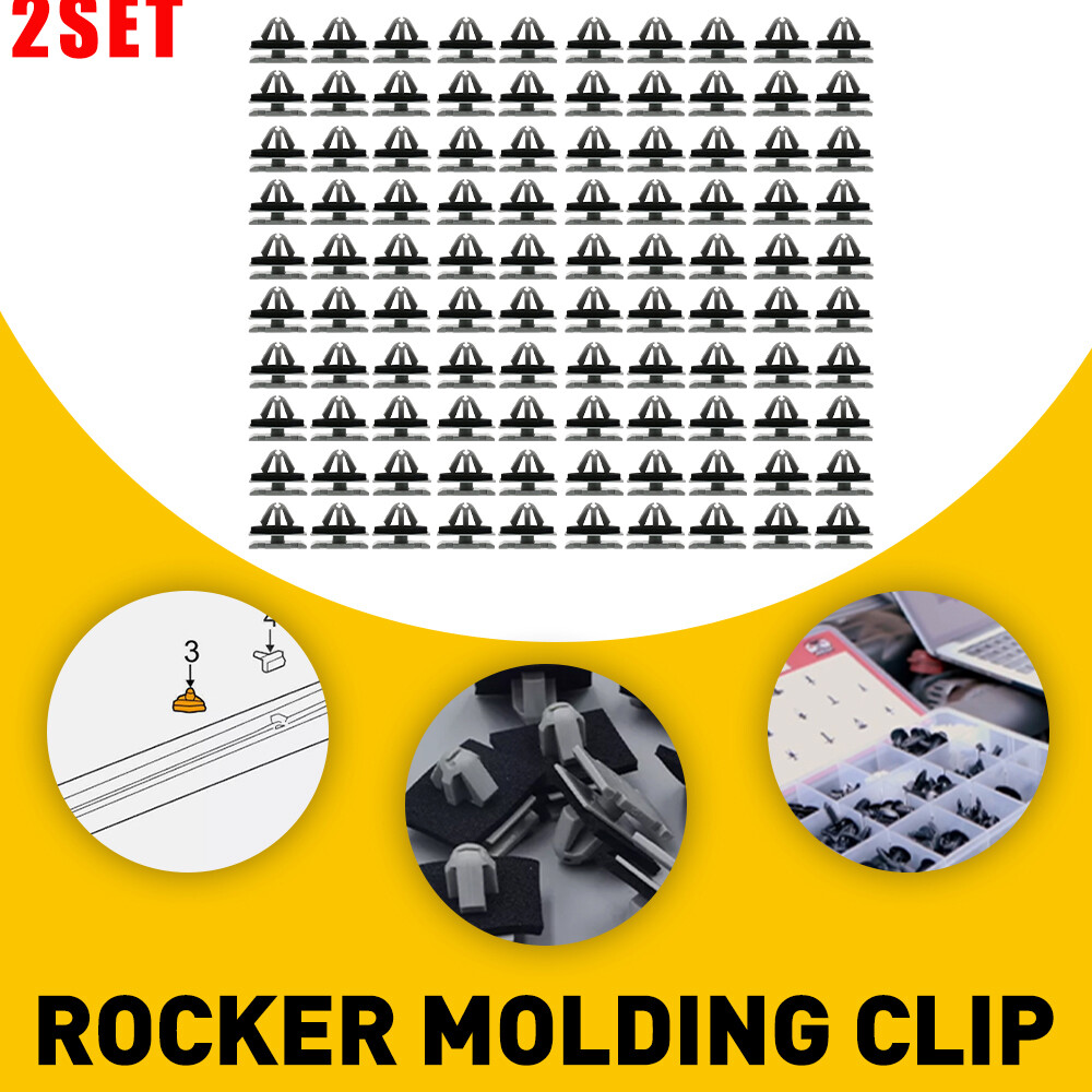 2-Pack 100x Clip Rocker Panel Molding Retainers for 9mm Hole 68172491AA 11571