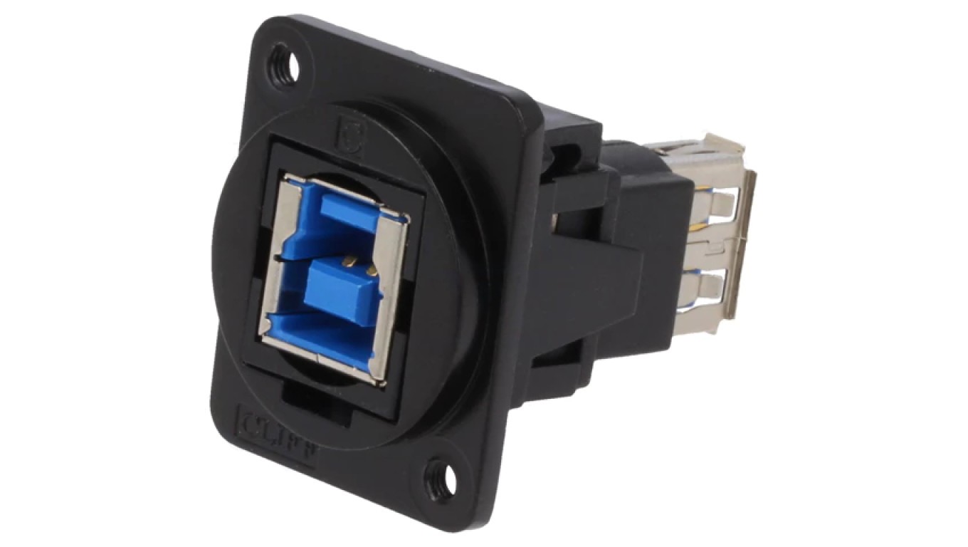 USB A-USB B Connector 3.0ft Metal 19x24mm CP30206NM3B