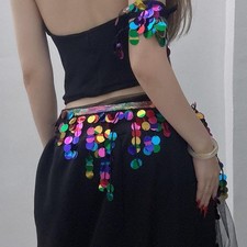 Sequins Tassels Waist Chain For Women Girls Belly Dancing Jazz Dance Belt